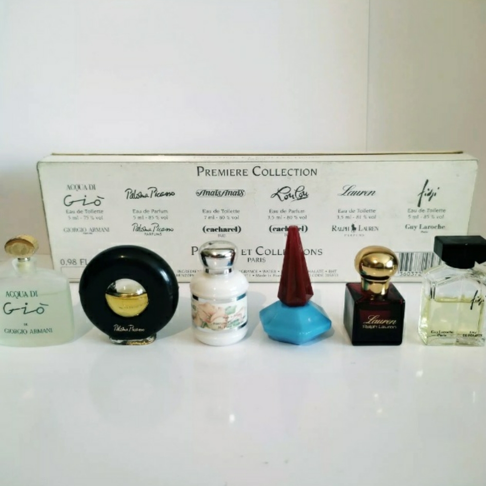Premiere Collection Set of 6 French Designer Perfumes--Vintage, NIB, Sealed - Picture 2 of 3